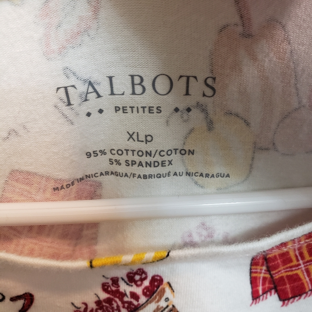 Talbots Colorful Fall Graphic Print Top Size Xl Petite - Picture 3 of 3